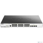 D-Link DGS-3000-28XMP/B1A Управляемый L2 коммутатор с 24 портами 10/100/1000Base-T и 4 портами 10GBase-X SFP+ (24 порта PoE 802.3af/at, PoE-бюджет 370 Вт)