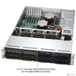 Supermicro SYS-621P-TR - 2U, 2x1200W, 2xLGA4677, iC741, 16xDDR5, 8x3.5\" bays, 2x1GbE, IPMI, RMKit